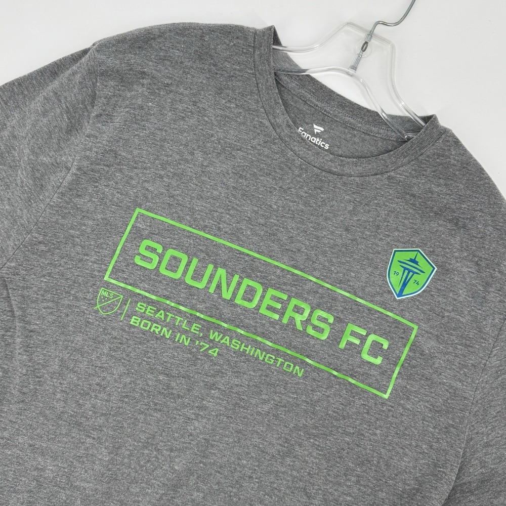 Seattle Sounders FC MLS Soccer T-Shirt‎ Gray Fanatics Adult Large Graphic Tee